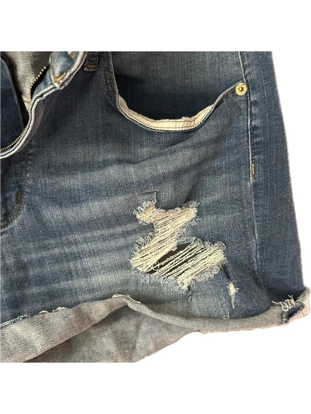 Universal Thread Blue Distressed Jean Shorts Blue Size 16/33